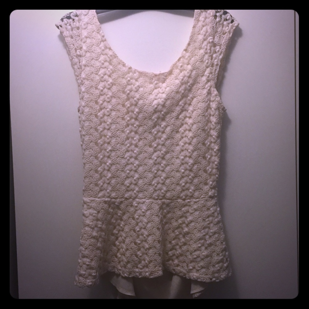 Peplum Top with Cutout Back